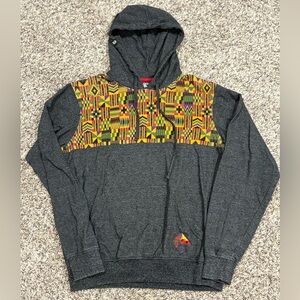 LRG Gray Hoodie with Multicolor Pattern